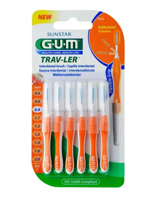 Spazzolino interdentale Sunstar Gum 0,9 mm Trav-Ler 6 unità