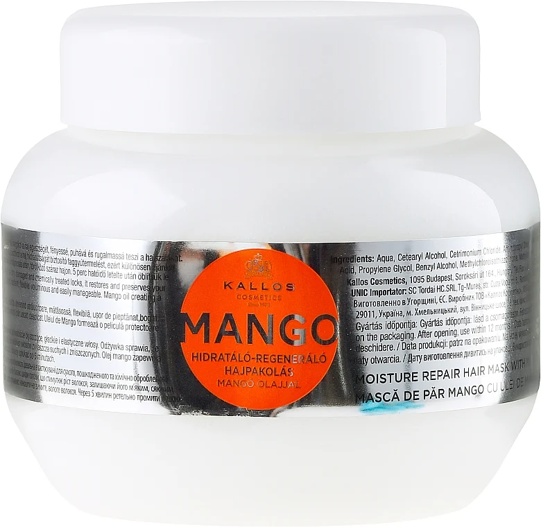 Maschera capelli idratante all'olio di mango