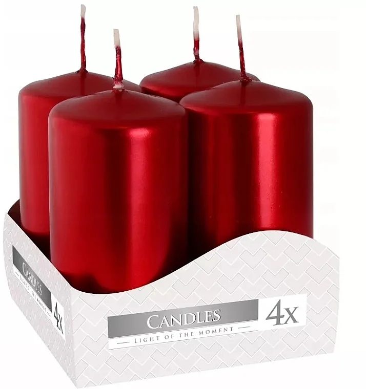 Set candele votive 40x80 mm, bordeaux, 4 pz.