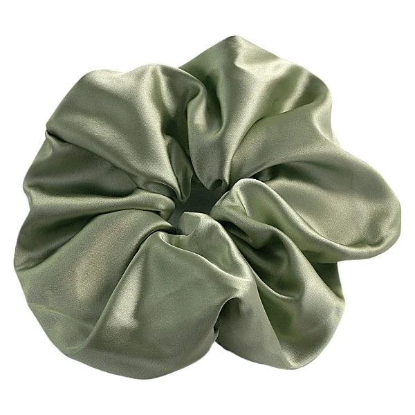 Elastico per capelli in raso, 16 cm, verde