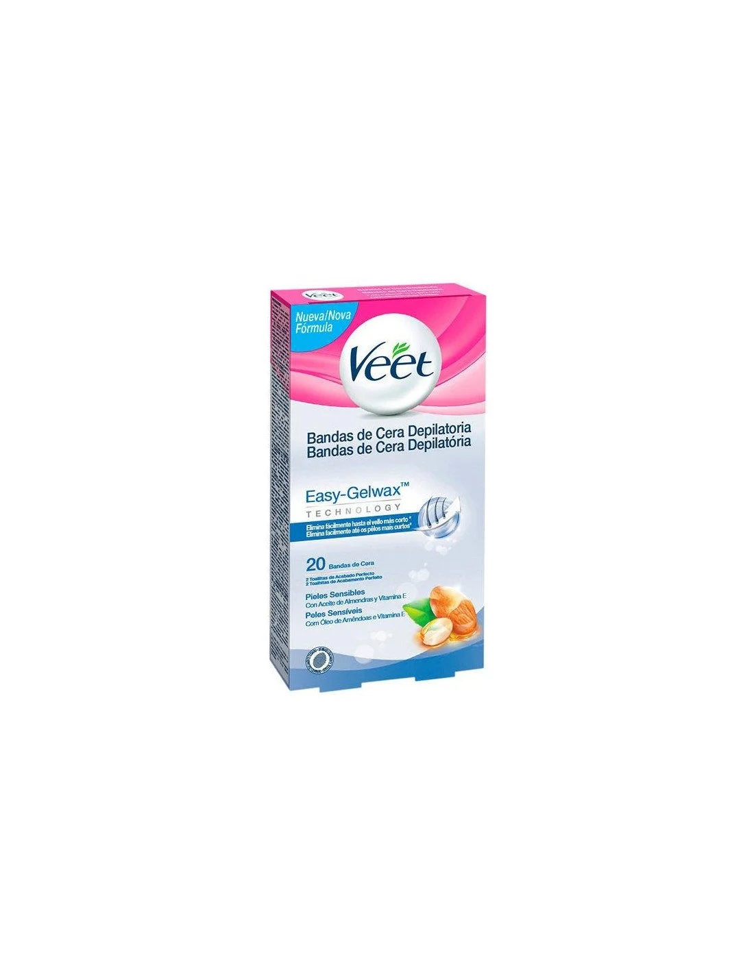 Strisce di cera depilatoria Veet Pure Body Pelli sensibili 20