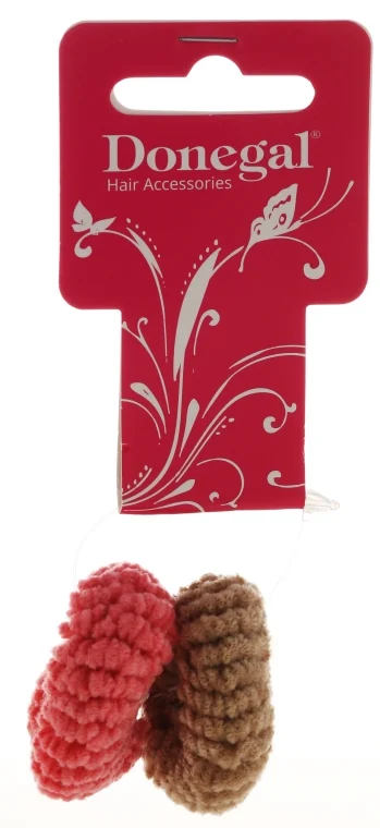 Elastici per capelli 2 pz, marrone e rosa