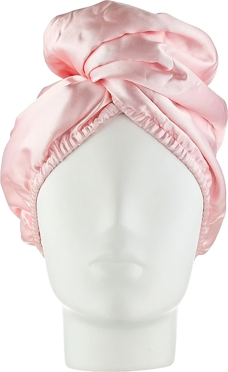 Asciugamano-turbante capelli in raso, rosa