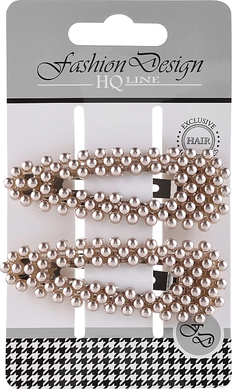 Mollette per capelli, perle oro rosa, 2 pezzi