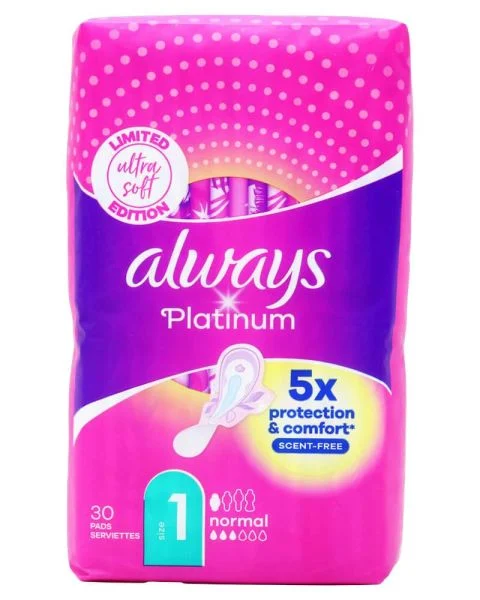 Always Platinum Normal Sanitary Pads with Wings