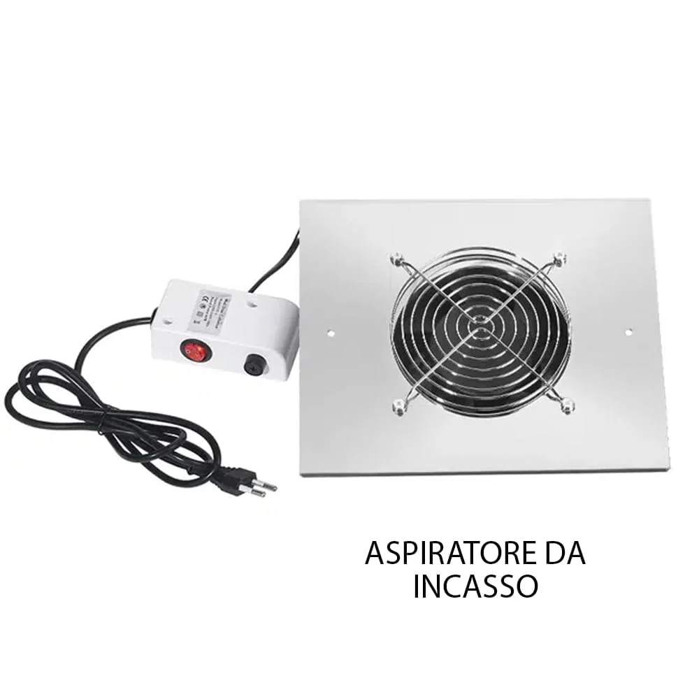 ASPIRATORE DA INCASSO TAVOLO CON SACCHETTO 60W POTENTE PER ESTETISTA CENTRO ESTETICO MANICURE NAIL ART POLVERI