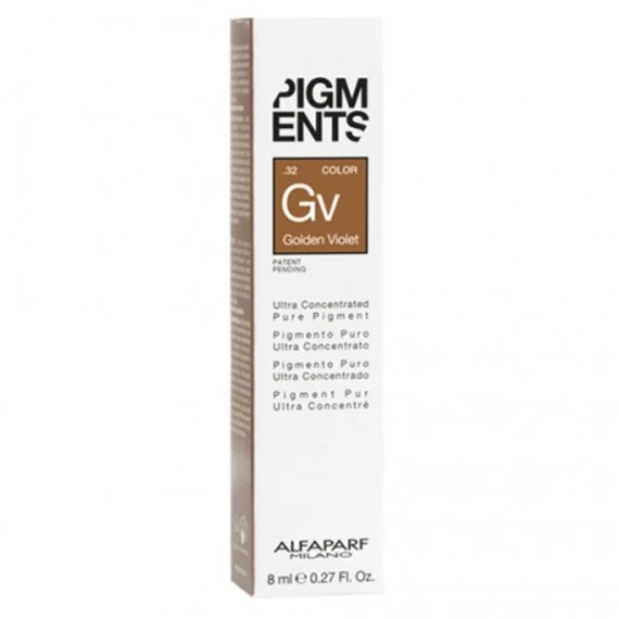 Alfaparf Pigments Gv Golden Violet 8ml - Pigmento Puro Ultra Concentrato capelli castani e castani chiari
