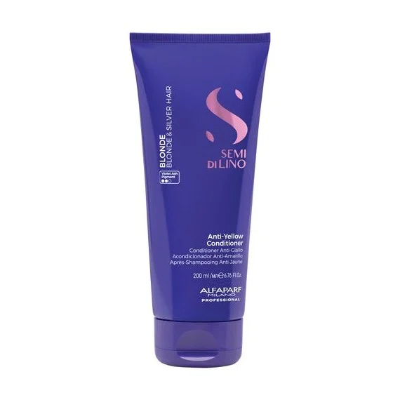 Alfaparf Semi Di Lino Blonde Anti-Yellow Conditioner 200ml - balsamo anti-giallo capelli biondi grigi e mèches