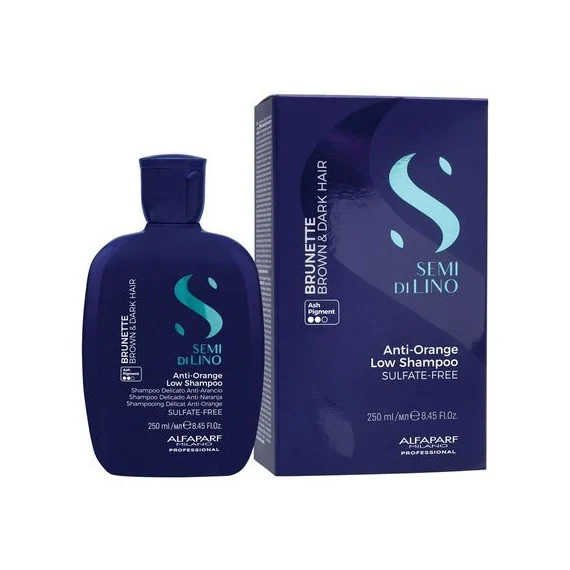Alfaparf Semi Di Lino Brunette Anti-Orange Low Shampoo 250ml - shampoo anti-giallo capelli castani e scuri