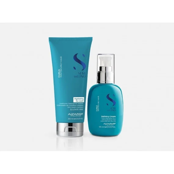 Alfaparf Semi Di Lino Curls Hydrating Co-Wash+Defining Cream 200+125ml - kit capelli ricci/mossi