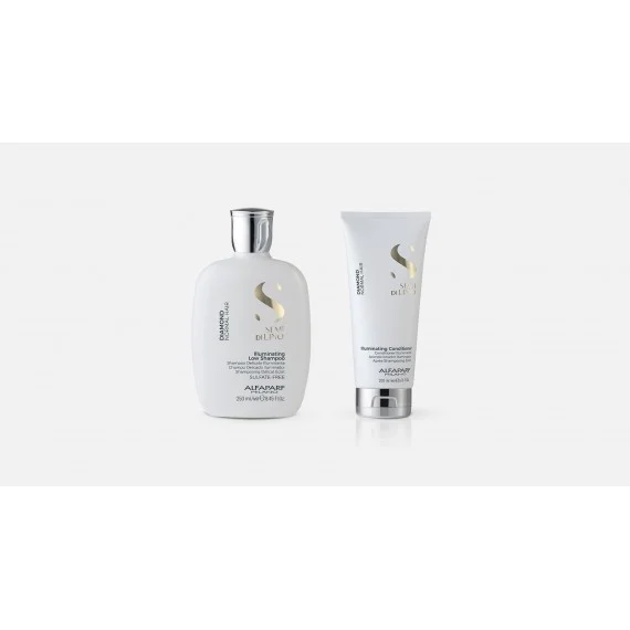 Alfaparf Semi Di Lino Diamond Illuminating Shampoo+Conditioner 250+200ml - kit capelli da fini a normali