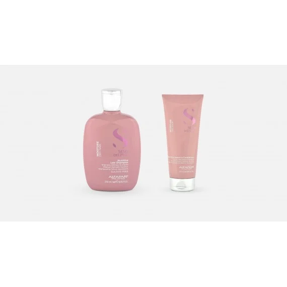 Alfaparf Semi Di Lino Moisture Nutritive Shampoo+Leave-In Conditioner 250+200ml - kit capelli secchi/crespi