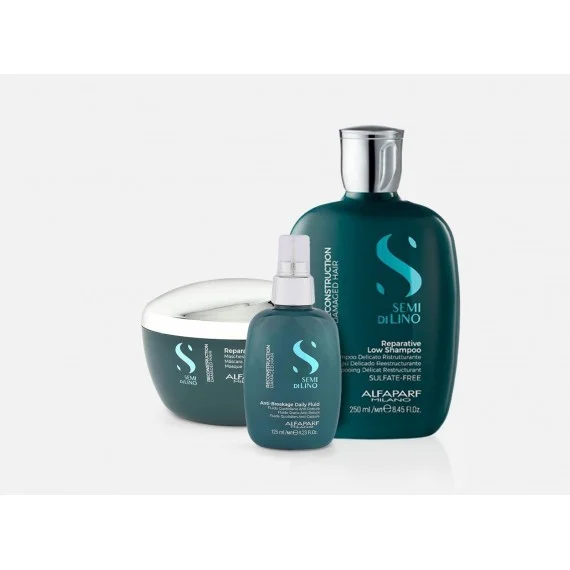 Alfaparf Semi Di Lino Reconstruction Reparative Shampoo+Mask+Anti-Brekage Daily Fluid 250+200+125ml