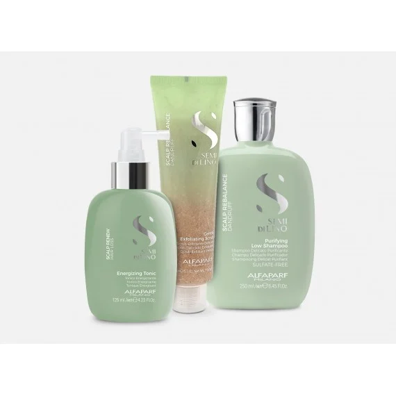 Alfaparf Semi Di Lino Scalp Renew Shampoo Purificante+Scrub Esfoliante+Tonico energizzante 250+150+125ml