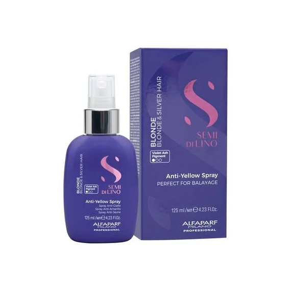Alfaparf Semi di Lino Blonde Anti-Yellow Spray 125ml - spray anti-giallo leave-in capelli biondi grigi con mèches