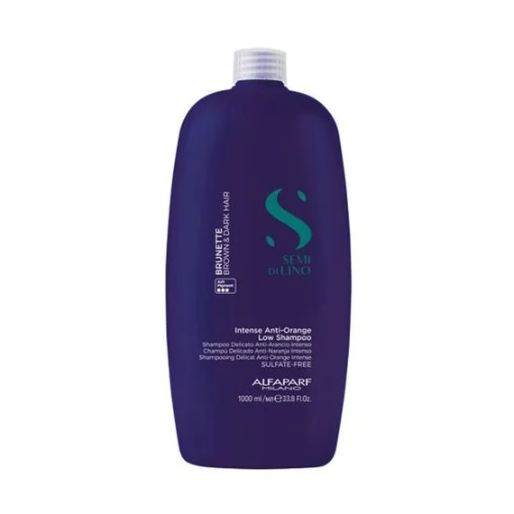 Alfaparf Semi di Lino Brunette Intense Anti-Orange Low Shampoo 1000ml - shampoo anti-giallo capelli castani e scuri