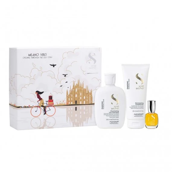 Alfaparf Semi di Lino Holiday Set Diamond For Normal Hair 250+200+15ml NEW - kit illuminante tutti capelli