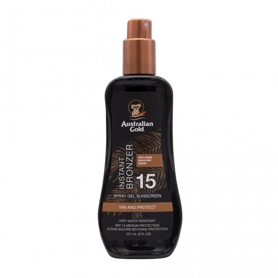Australian Gold Instant Bronzer SPF15 Spray Gel Sunscreen 237ml - spray autoabbronzante water resistant protezione media