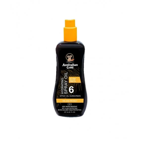 Australian Gold SPF6 Spray Oil Sunscreen 237ml - spray olio solare con carota SPF6 protezione bassa