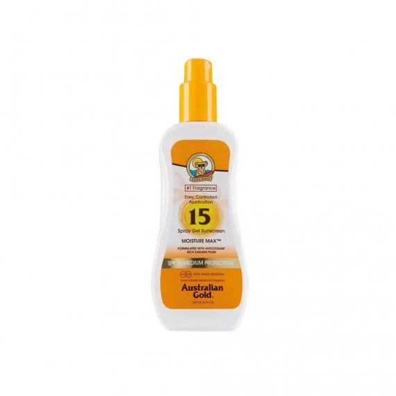 Australian Gold Spray Gel Sunscreen SPF15 237ml - lozione spray solare SPF15 water resistant protezione media