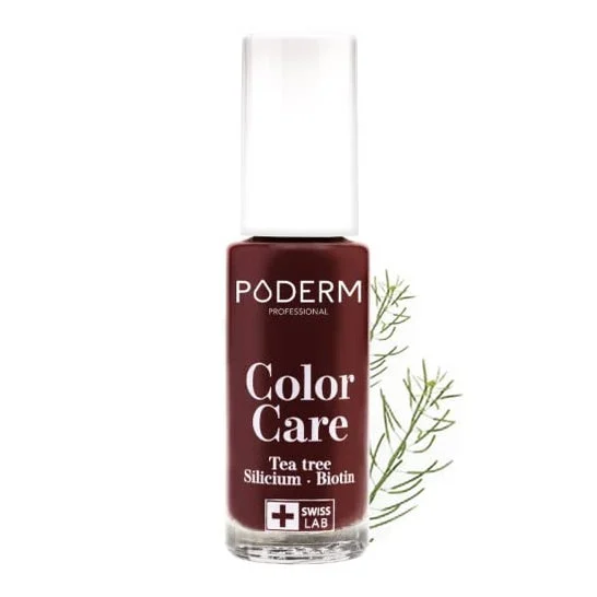 Poderm Color Care Esmalte Uñas Rojo Negro 8ml