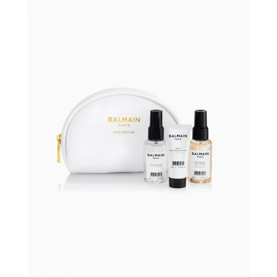BALMAIN PARIS HAIR Couture White Cosmetic Styling Bag 50+50+50ml - kit styling travel tutti tipi capelli