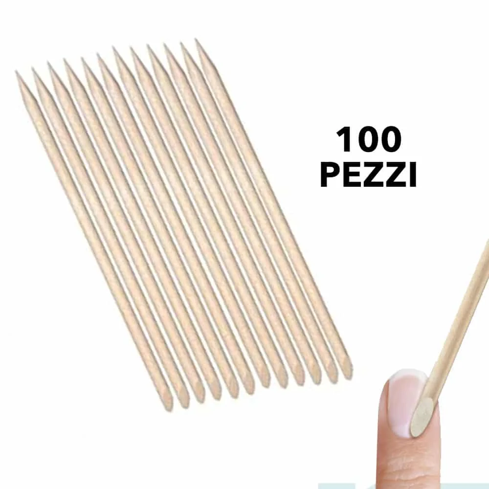 100 BASTONCINI D’ARANCIO PER CUTICOLE RIMOZIONE GEL SEMIPERMANENTE