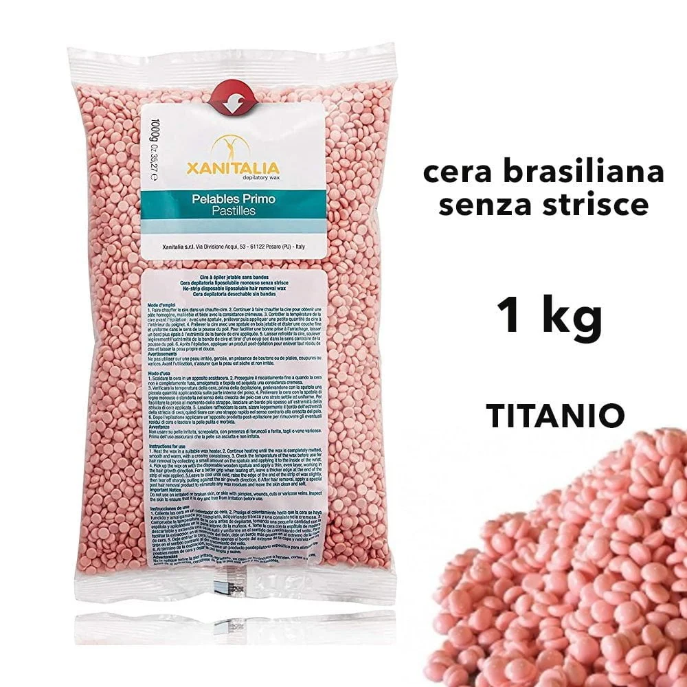 CERA BRASILIANA CERETTA SENZA STRISCE INDOLORE PALLINE TITANIO ROSA