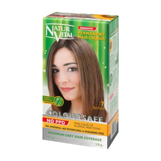 NaturVital Coloursafe Colore Permanente per Capelli 7-Blonde 150ml