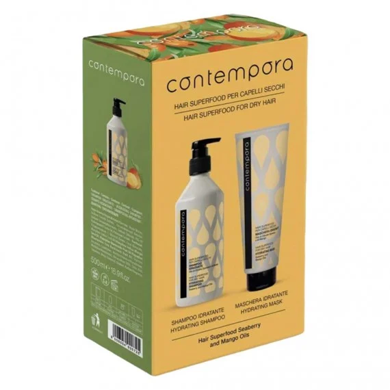 CONTEMPORA Kit Idratante Shampoo+Maschera 500+350ml - kit idratante capeli secchi e aridi