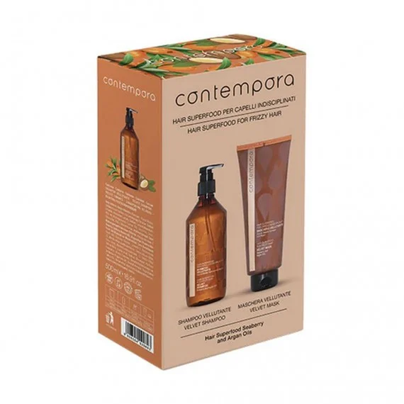 CONTEMPORA Kit Vellutante 500+350ml - kit lisciante vellutante capelli lisci