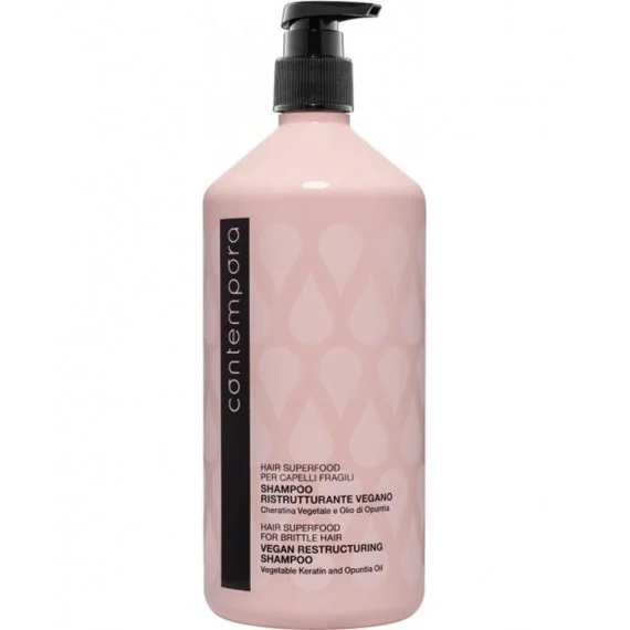 CONTEMPORA Shampoo Ristrutturante Vegano 1000ml - shampoo ristrutturante capelli fragili sfibrati opachi