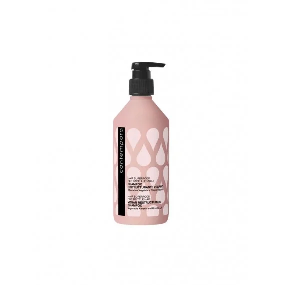 CONTEMPORA Shampoo Ristrutturante Vegano 500ml - shampoo ristrutturante capelli fragili sfibrati opachi
