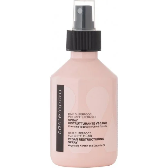 CONTEMPORA Spray Ristrutturante Vegano 100ml - spray leave-in ristrutturante capelli fragili sfibrati opachi