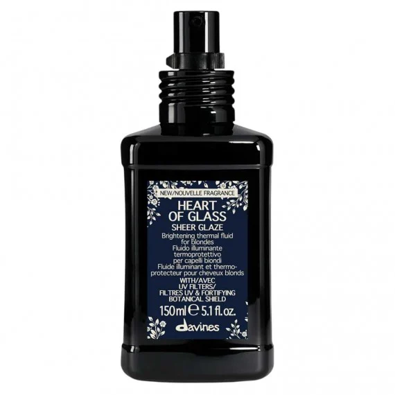 Davines Heart Of Glass Sheer Glaze 150ml NEW FRAGRANCE- fluido illuminante termoprotettivo per capelli biondi