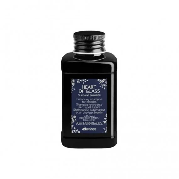 Davines Heart of Glass Silkening Shampoo 90ml TRAVEL SIZE - shampoo anti-giallo fortificante capelli biondi decolorati
