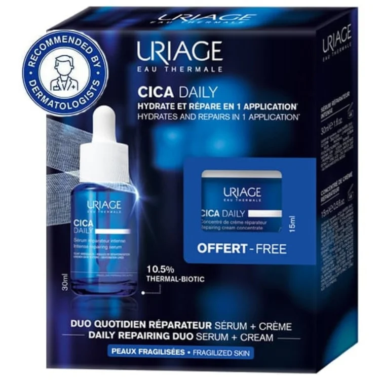 Uriage Cica Cofanetto Duo Giornaliero Riparatore Pelli Deboli 45ml