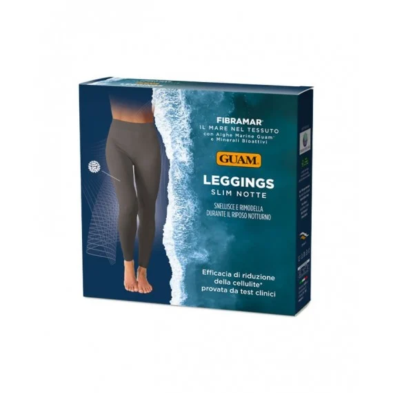 GUAM FIBRAMAR Leggings Slim Notte XS - S (40-42) - leggins grigio anticellulite rimodellante snellente notte