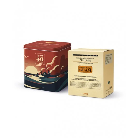 GUAM Fanghi d'Alga 40 anni Fango Tradizionale+Boost+Latta Rossa 1kg+15g - trattamento/fango anticellutite corpo edizione limitat