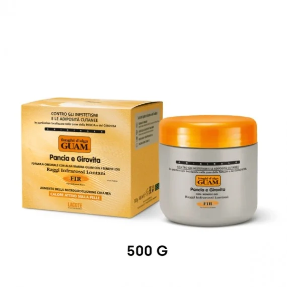 GUAM Fanghi d'Alga Pancia Girovita F.I.R 500g - trattamento fango anticellulite effetto caldo con raggi infrarossi