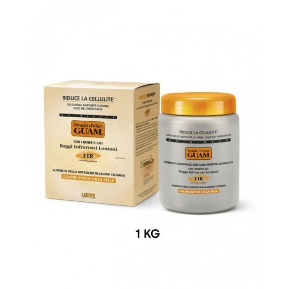 GUAM Fanghi d'Algua Guam con Tormalina FIR 1kg - trattamento anticelluite corpo con FIR