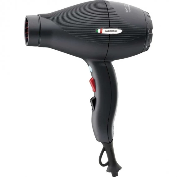 Gamma+ E-T.C. Light Premium Nero Opaco - asciugacapelli compatto/leggero con turbo compressore