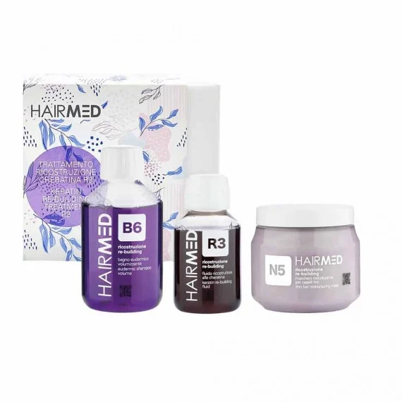 HAIRMED B6 R3 N5 - Ristrutturante Kit 200+100+250ml - kit capelli fragili fini danneggiati