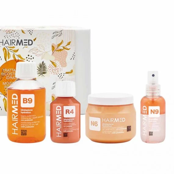 HAIRMED B9 R4 N6 N9 Trattamento Ricostruzione Idratazione 200+250+200+100 - kit capelli secchi aridi