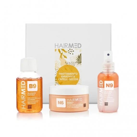 HAIRMED Moisturizing Treatment For Dry Hair B9 N6 N9 TRAVEL 100+100+100ml - kit viaggio capelli secchi