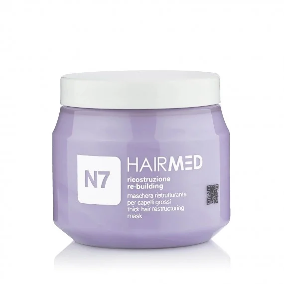 HAIRMED N7 Ricostruzione Maschera Ristrutturante per Capelli Grossi 250ml - maschera ricostruttiva capelli grossi