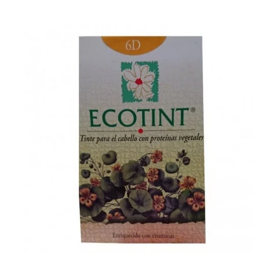 Ecotint Hair Dye 6D Biondo Scuro Dorato 130ml