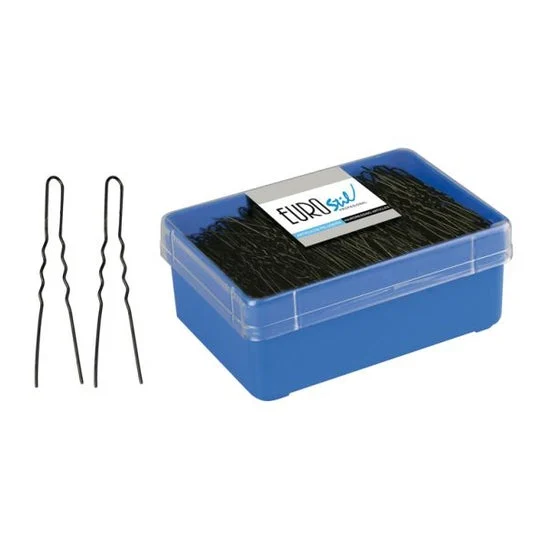 Eurostil Invisible Hairpins Nero 55mm 400pcs