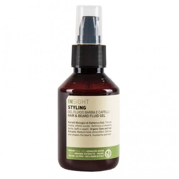 Insight Styling Hair & Beard Fluid Gel 100ml - gel modellante uomo barba baffi e capelli