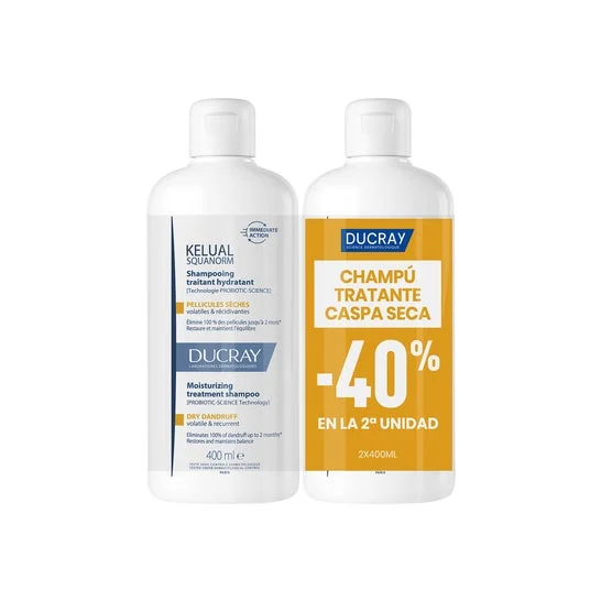 Ducray Kelual Squanorm Champú Anticaspa Caspa Seca 2x400ml